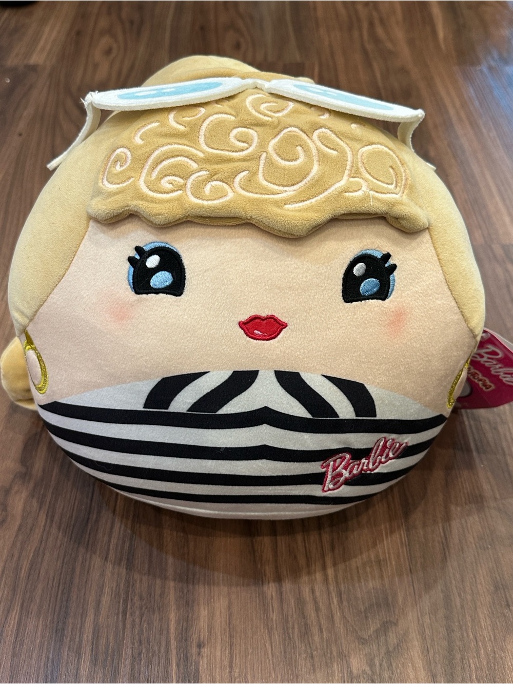 Barbie Cuutopia Plush, Soft Pillow Doll with Chevron Swimsuit & Felt Sunglasse